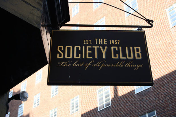 The Society Club sign