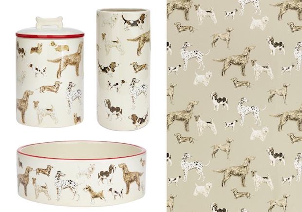 ... dog umbrella stand dog bowl hunterhill dark linen patterned wallpaper