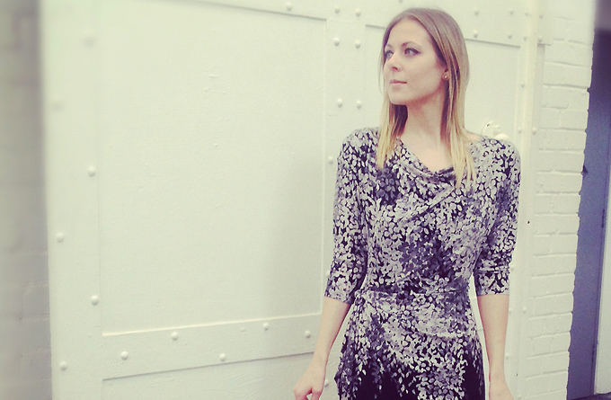 smudgy print dress