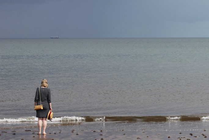 Everything Looks Rosie Nautical Fashion Navy Dress Red Cardigan