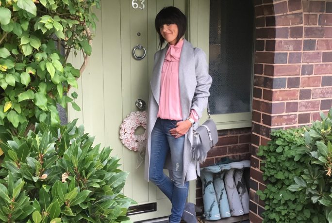 My Midlife Fashion Grey Coat Bag Fashion