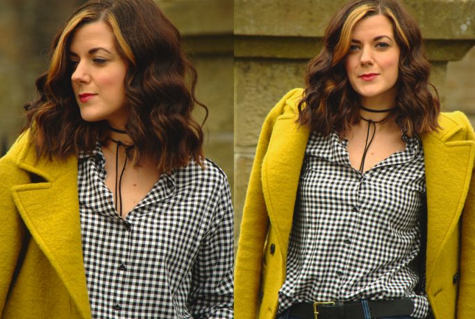 Rachel The Hat Gingham Blouse Yellow Coat