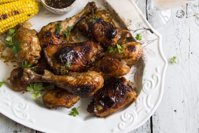 Summer BBQ Chicken Recipe with delicious grilled corn
