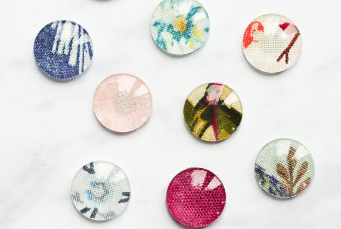 DIY fabric tile fridge magnets